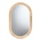 Baxton Studio Bella Modern Bohemian Natural Brown Mahognay Wood and Natural Rattan Oval Mirror 226-13097-ZORO - alternate 1